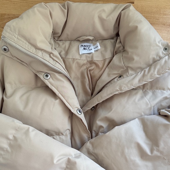 Princess Polly Tan Puffer Jacket Cropped - Picture 3 of 4